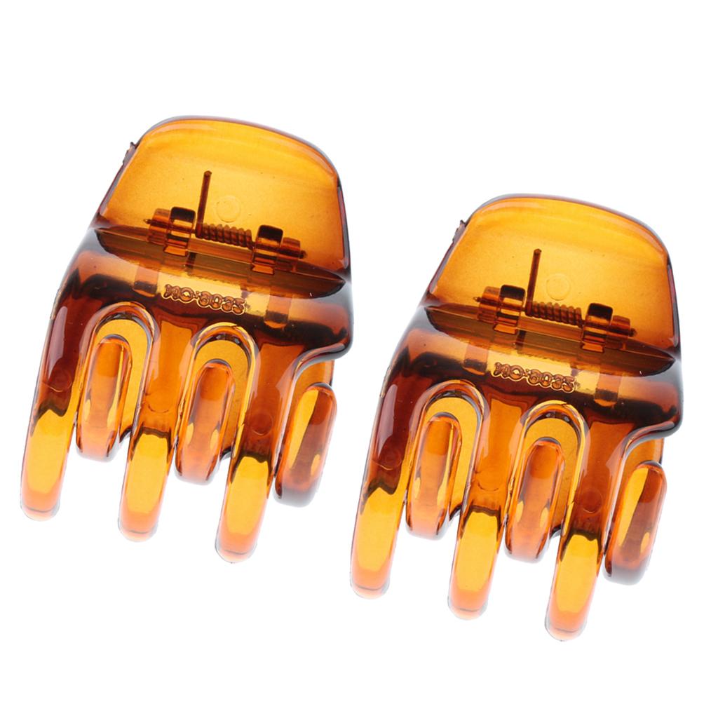 2x Ladies Hair Claw Grip Women Hair Jaw Folding Hair Clips Accessories Brown