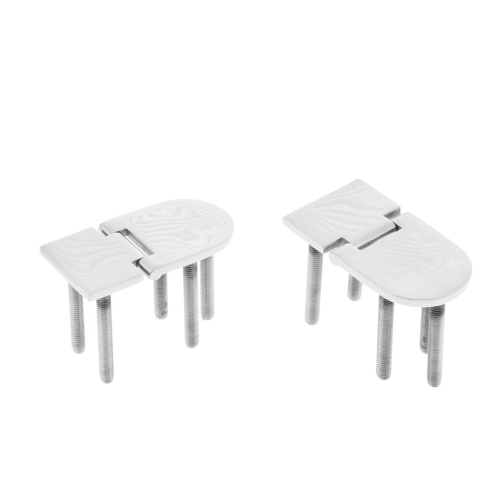 2pcs Boat Marine Stainless Steel Flush Door Concealed Hinge 76 x 40 x 4 mm
