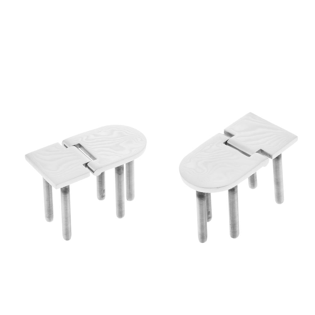 2pcs Boat Marine Stainless Steel Flush Door Concealed Hinge 76 x 40 x 4 mm