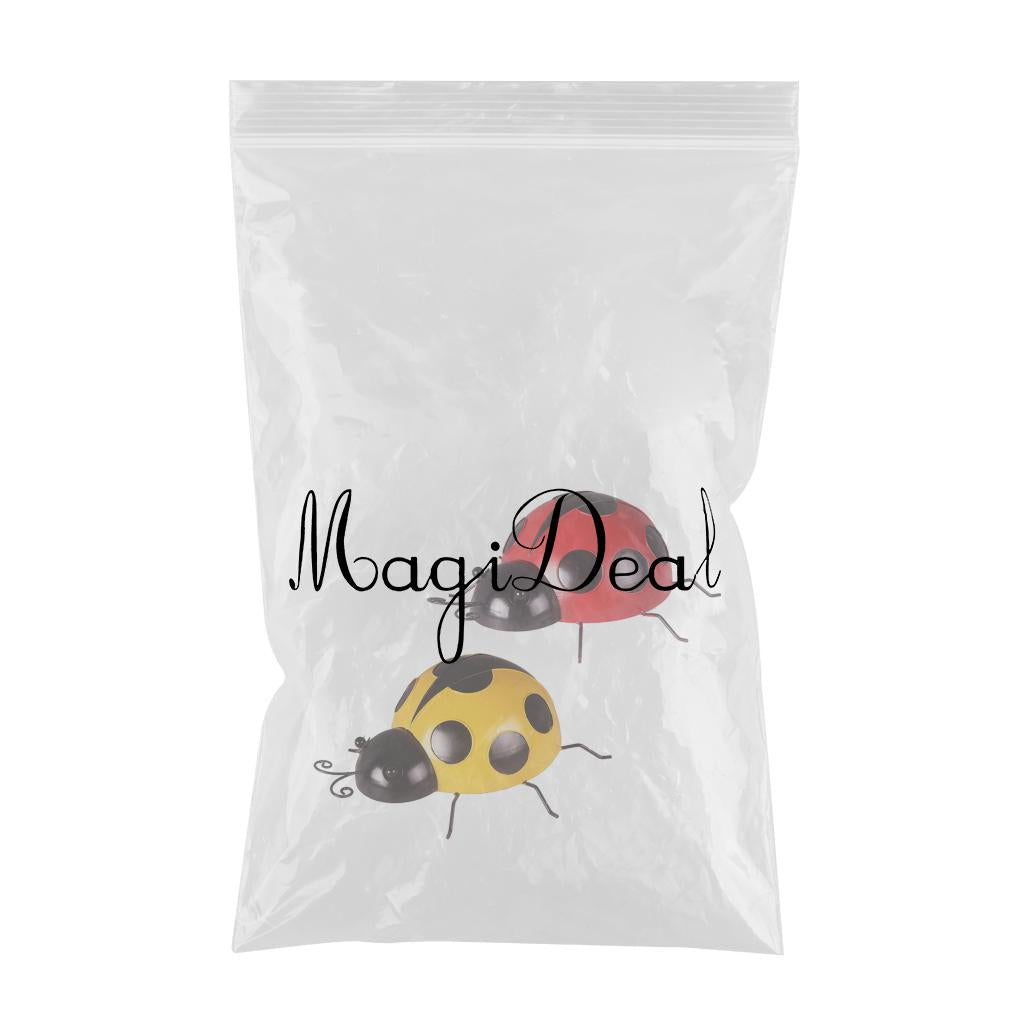 2Pcs Iron Ladybug Wall Hanging Figurines Miniatures Statue Garden Lawn 9cm