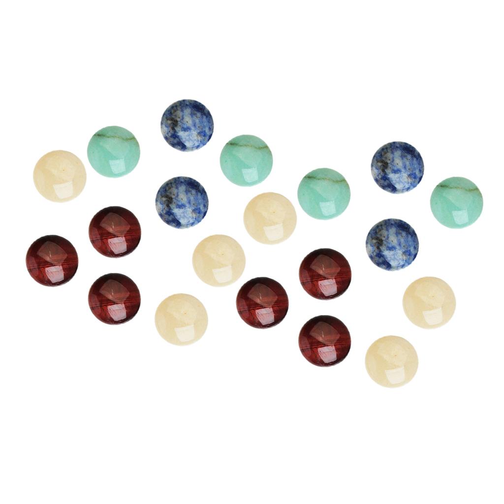 20 Pieces Jewelry Making 8mm Half Round Gemstone Cabochon Stone DIY Charms