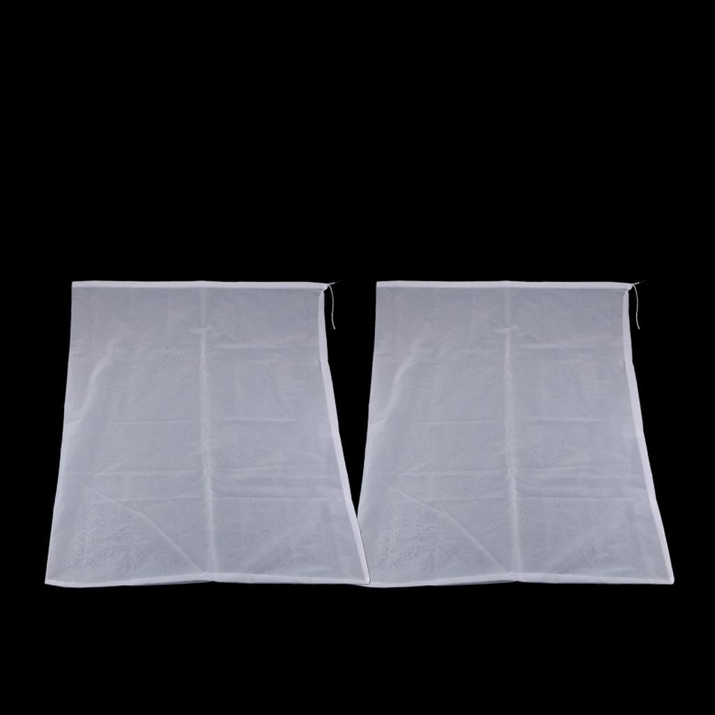 2 Pcs Milk Coffee Juice Reusable Nylon Mesh Strainer Filter Bag 60x70cm