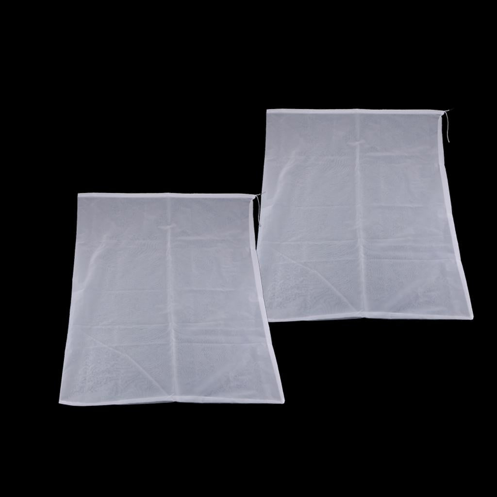 2 Pcs Milk Coffee Juice Reusable Nylon Mesh Strainer Filter Bag 60x70cm