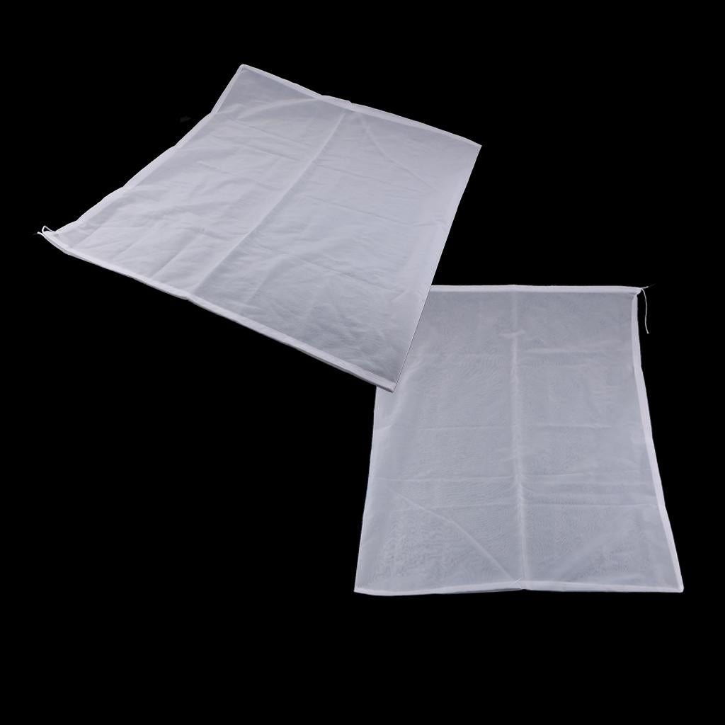 2 Pcs Milk Coffee Juice Reusable Nylon Mesh Strainer Filter Bag 60x70cm