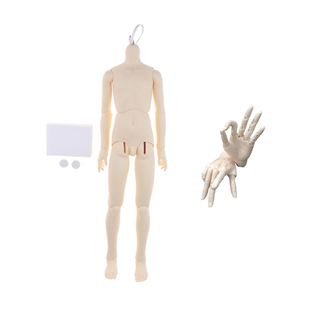 1/3 BJD Doll Male Nude Body Part & 15-Joints Hands for SD DOD Normal Skin