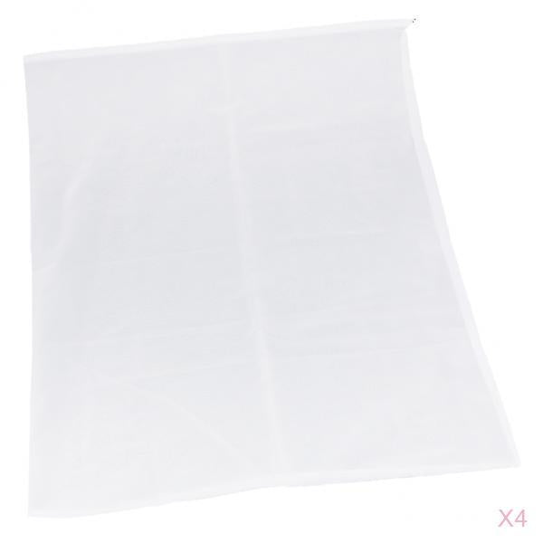 4 Pcs Milk Coffee Juice Reusable Nylon Mesh Strainer Filter Bag 60x70cm