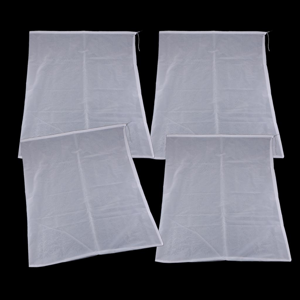4 Pcs Milk Coffee Juice Reusable Nylon Mesh Strainer Filter Bag 60x70cm