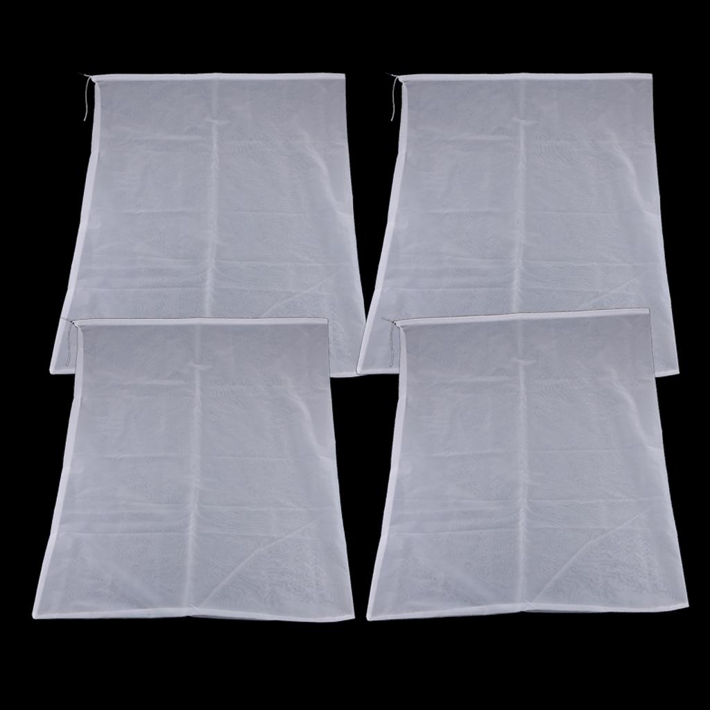 4 Pcs Milk Coffee Juice Reusable Nylon Mesh Strainer Filter Bag 60x70cm