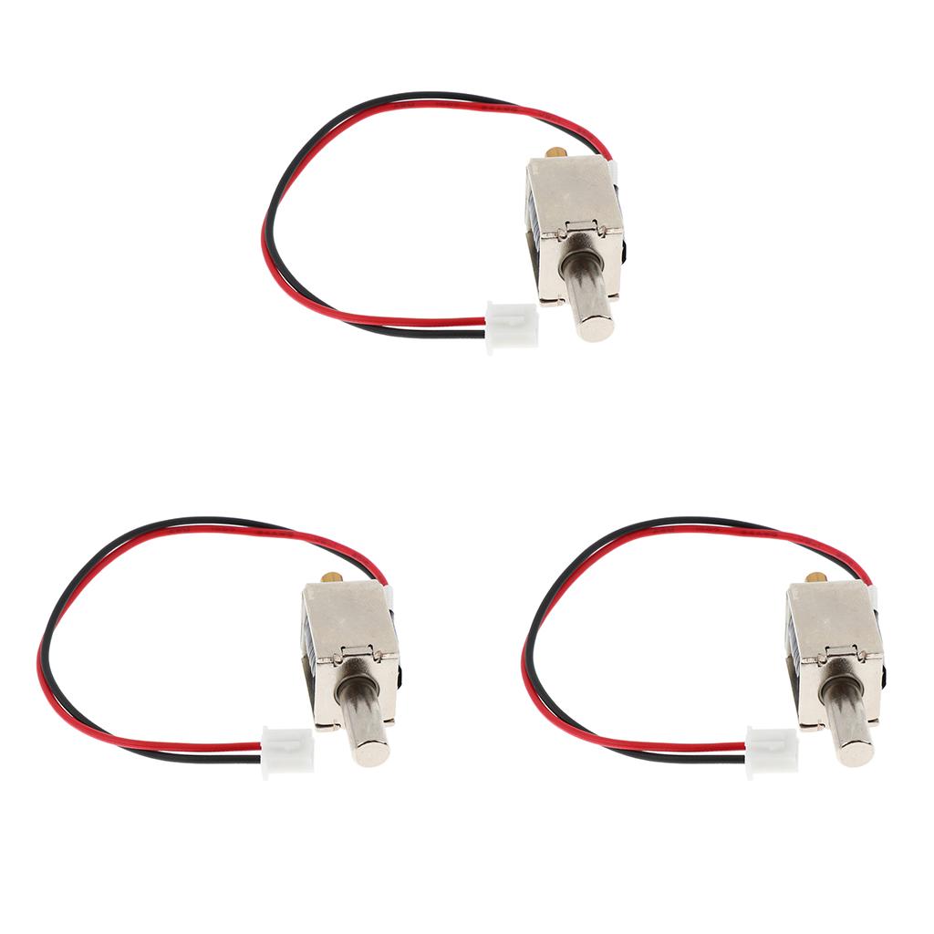3Pcs DC12V Lock Tongue Push Luggage Electric Solenoid Garage Door Drawer