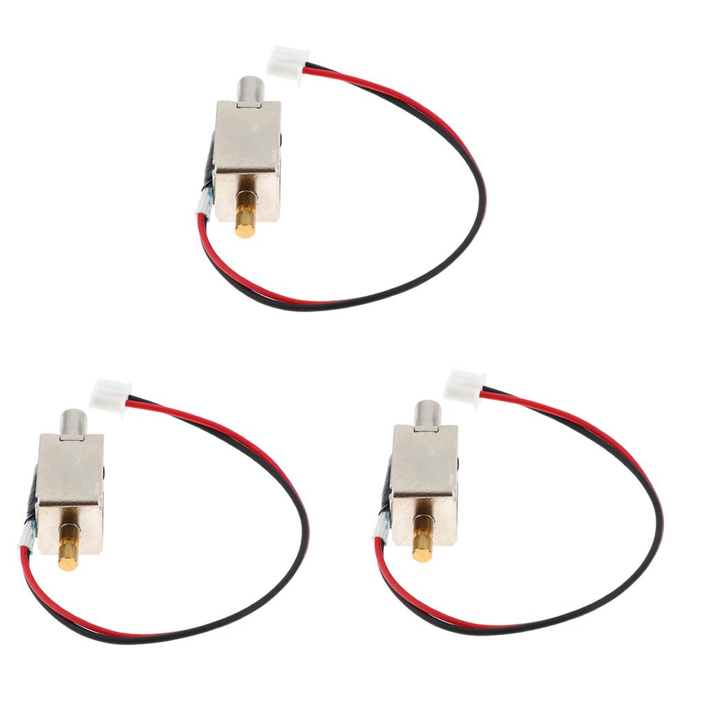 3Pcs DC12V Lock Tongue Push Luggage Electric Solenoid Garage Door Drawer