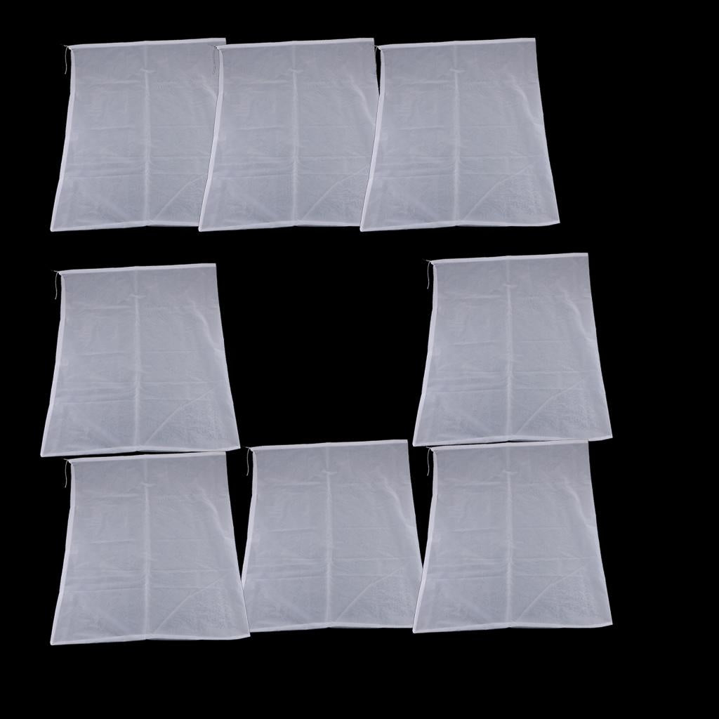 8 Pcs Milk Coffee Juice Reusable Nylon Mesh Strainer Filter Bag 60x70cm