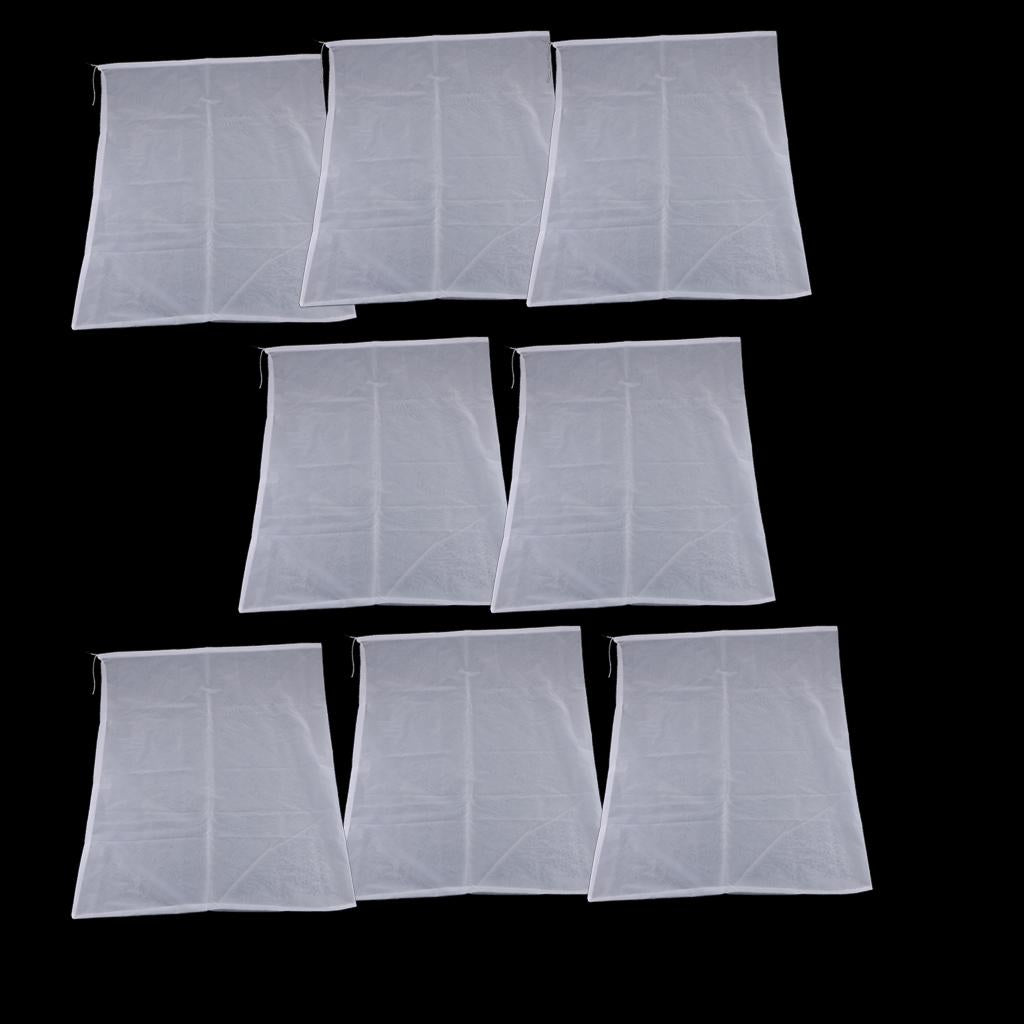 8 Pcs Milk Coffee Juice Reusable Nylon Mesh Strainer Filter Bag 60x70cm