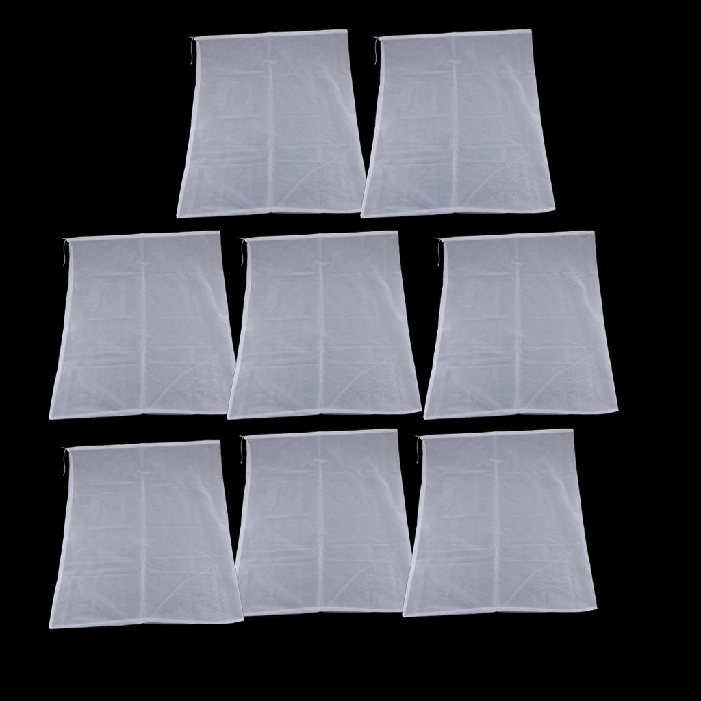 8 Pcs Milk Coffee Juice Reusable Nylon Mesh Strainer Filter Bag 60x70cm