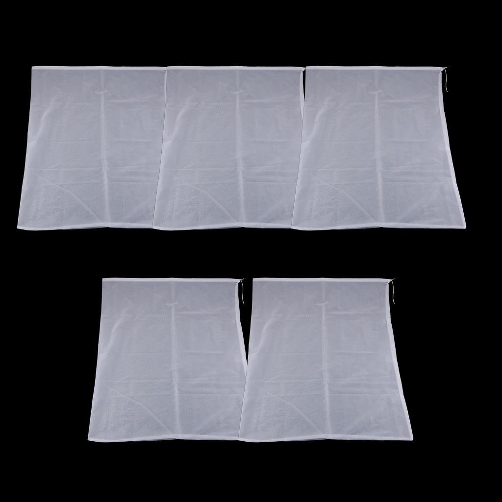 5 Pcs Milk Coffee Juice Reusable Nylon Mesh Strainer Filter Bag 60x70cm