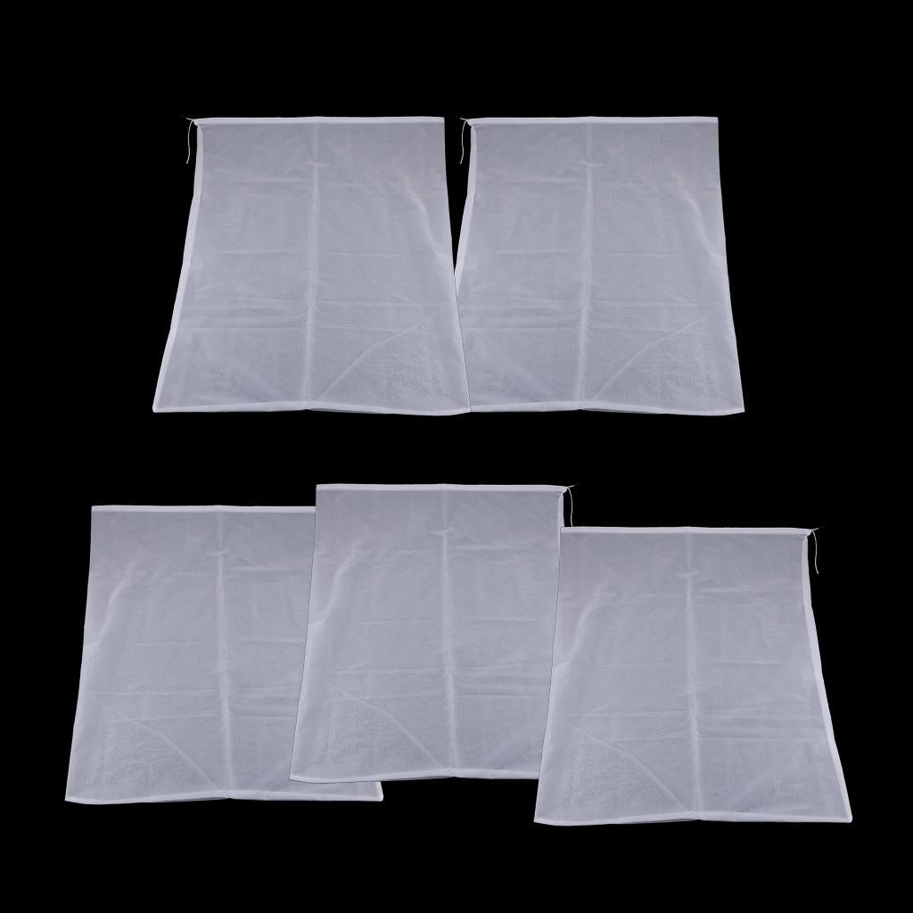 5 Pcs Milk Coffee Juice Reusable Nylon Mesh Strainer Filter Bag 60x70cm