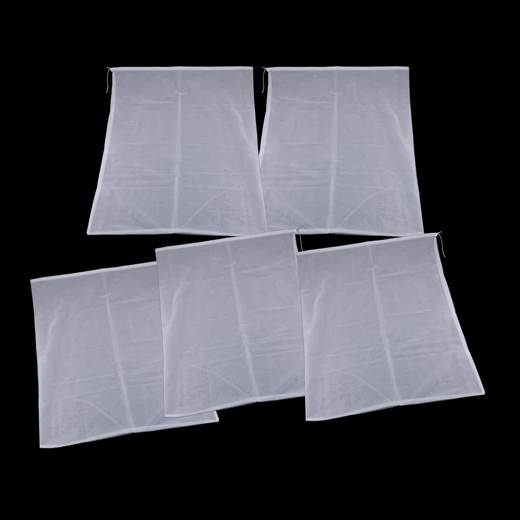 5 Pcs Milk Coffee Juice Reusable Nylon Mesh Strainer Filter Bag 60x70cm