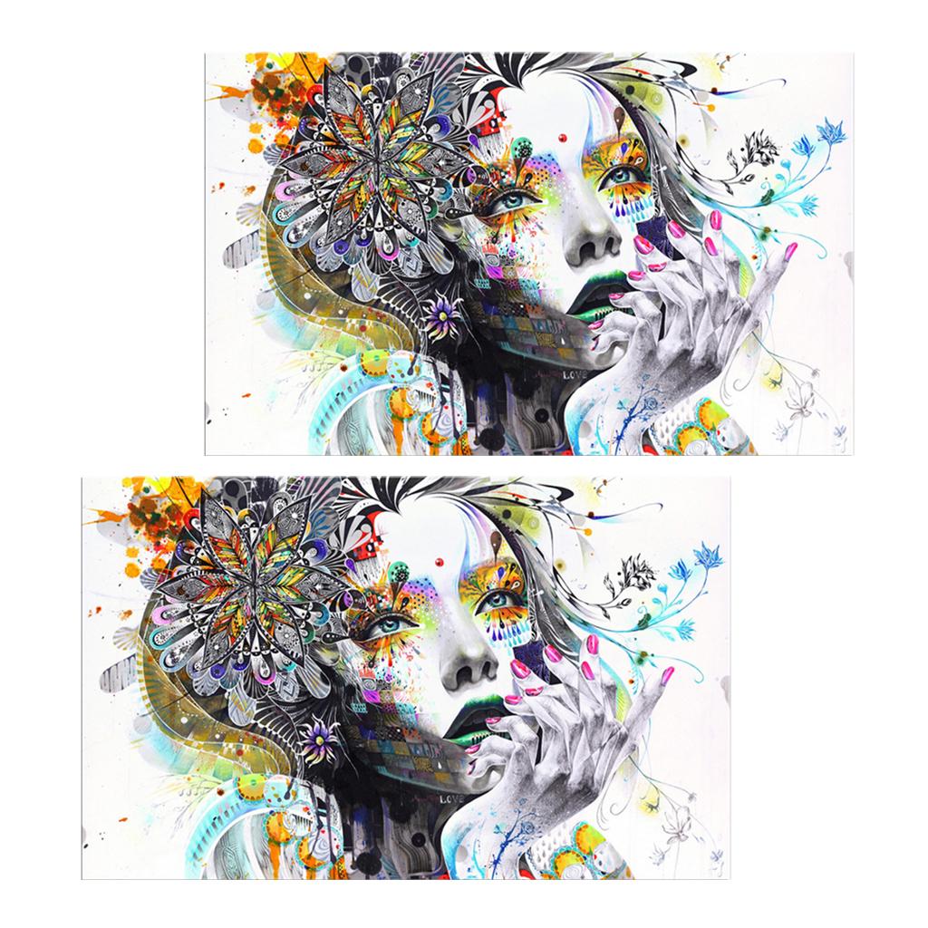 2 Panel Canvas Oil Painting Art Picture - Girl