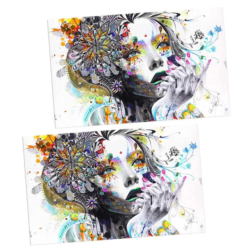2 Panel Canvas Oil Painting Art Picture - Girl
