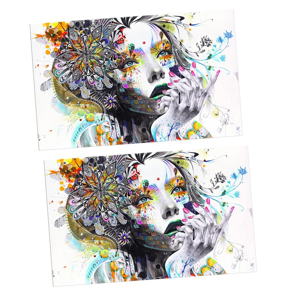 2 Panel Canvas Oil Painting Art Picture - Girl