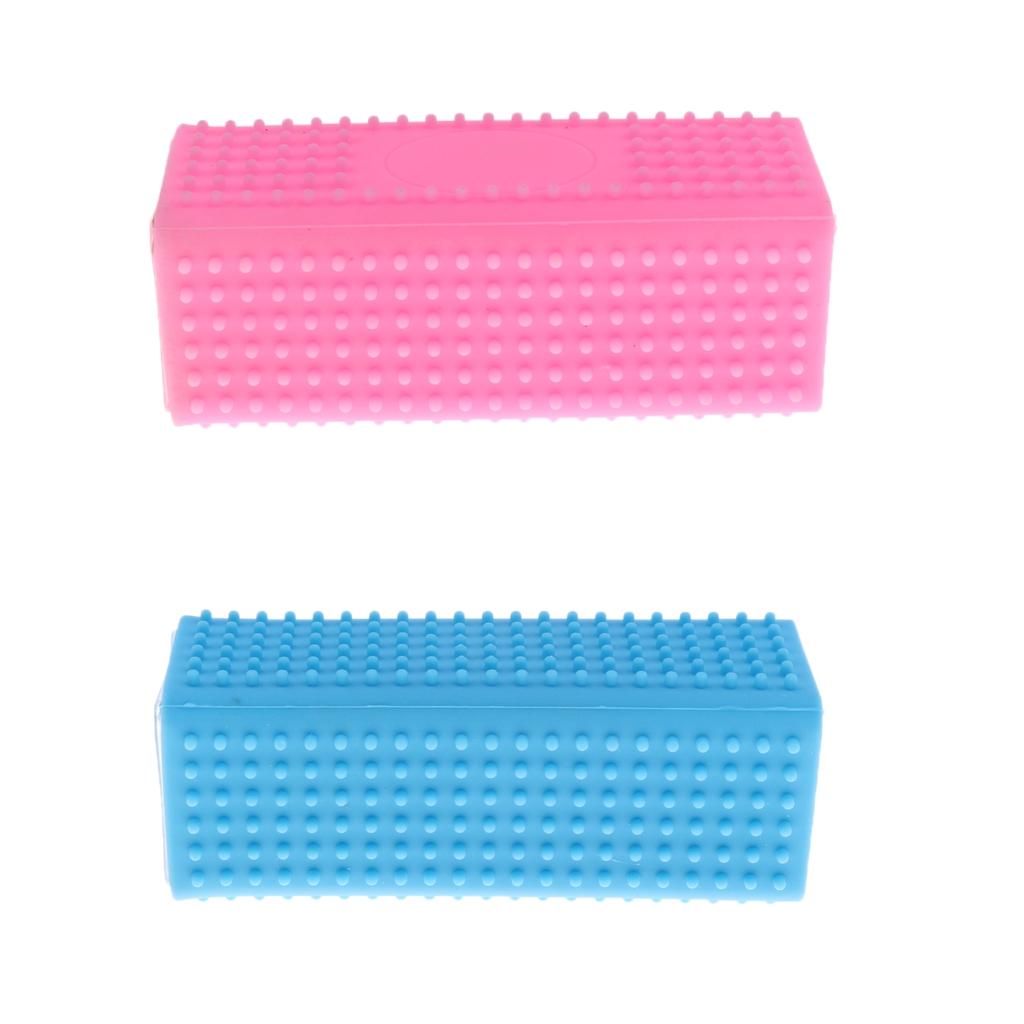 2 pcs Pet Dog Cat Hair Remover Clothes Carpet Fur Brush Cleaner Pink Blue