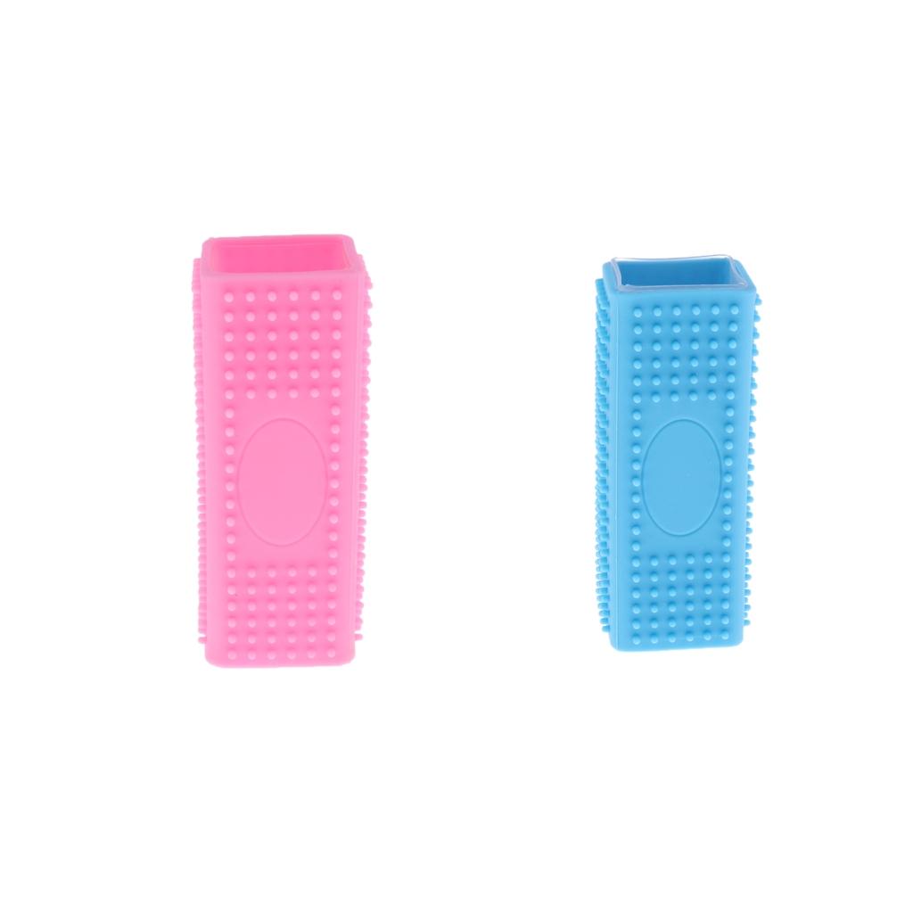 2 pcs Pet Dog Cat Hair Remover Clothes Carpet Fur Brush Cleaner Pink Blue