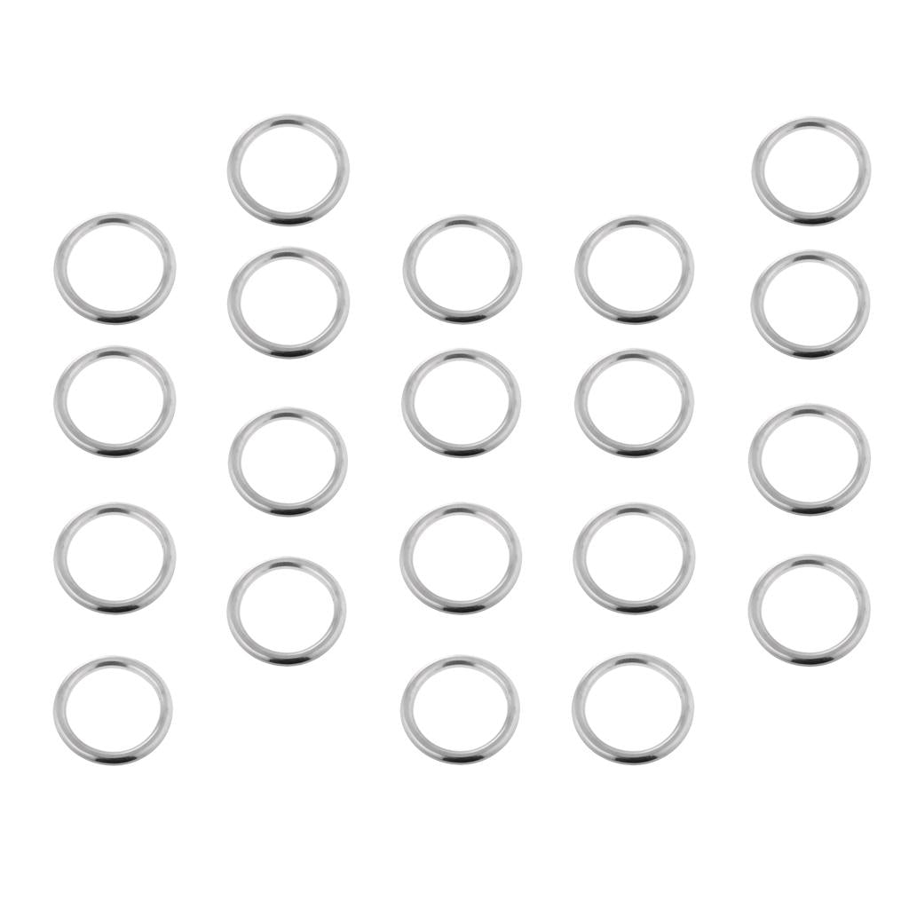 20 Piece 2-Size Smooth Welded Polished Boat Marine Stainless Steel O Ring