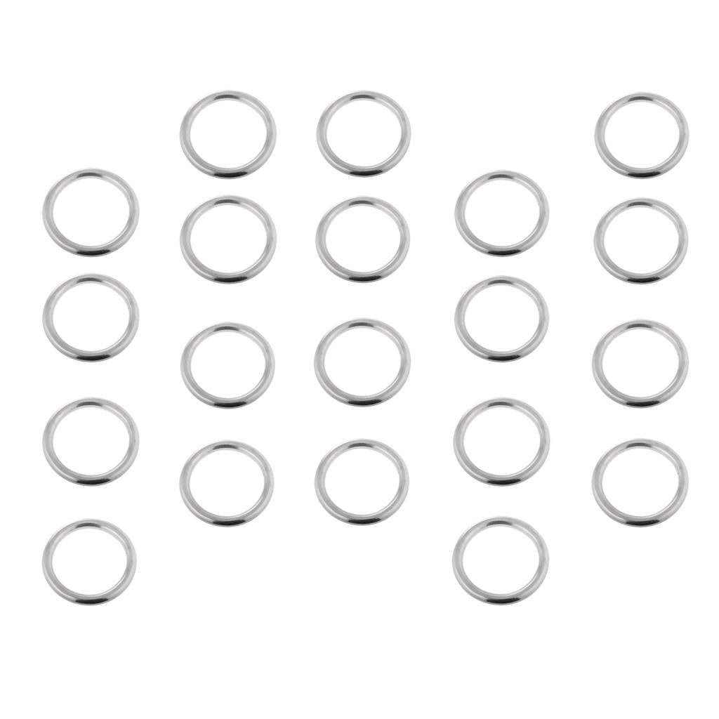 20 Piece 2-Size Smooth Welded Polished Boat Marine Stainless Steel O Ring