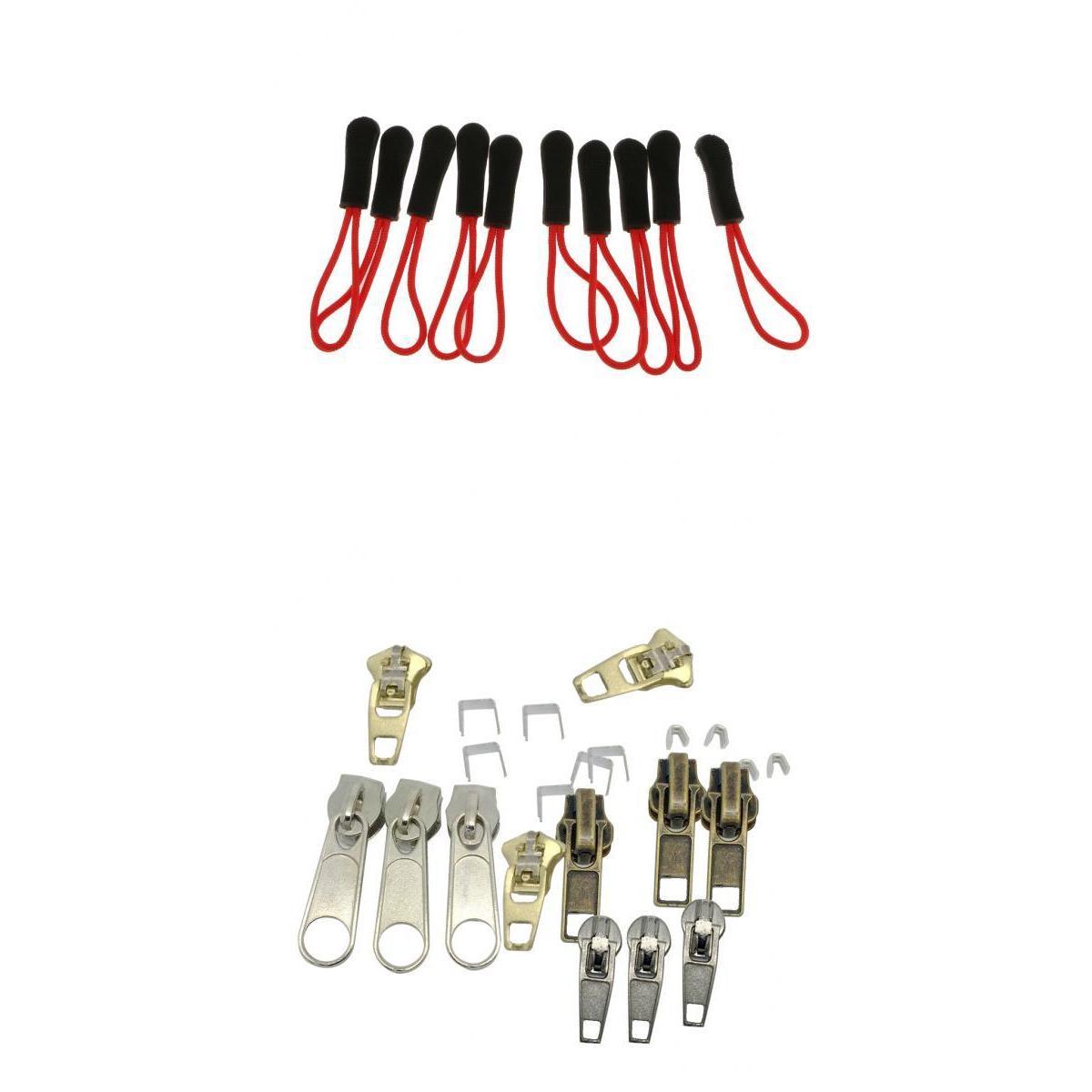 32Pcs Mixed Zipper Repair Kit Zip Slider Stop Replacement Fix Zipper Stop