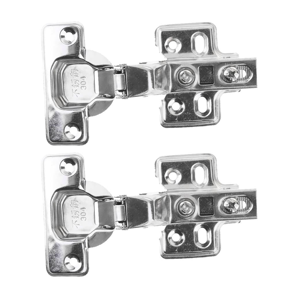 2 Pieces Stainless Steel Cabinet Cupboard Door Hinge Furniture Hardware
