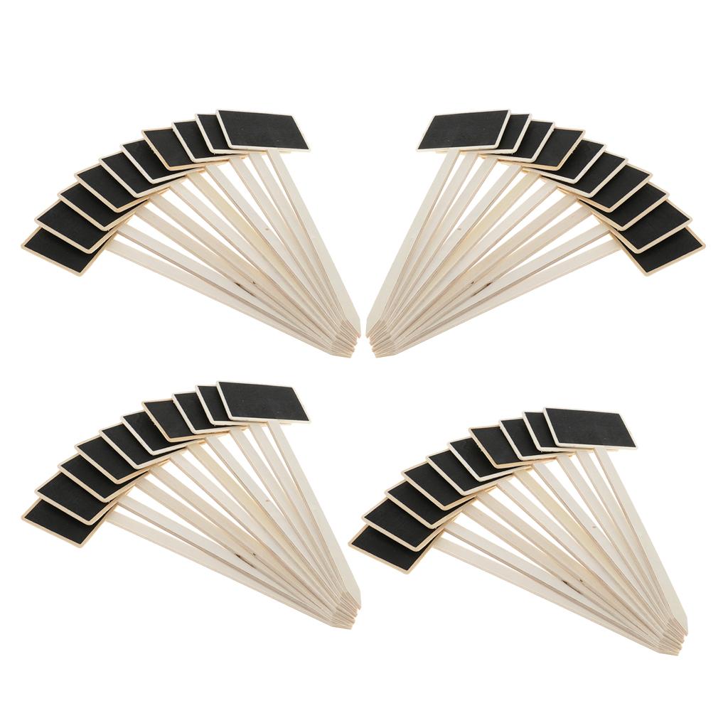 40 Pieces Mini Wooden Blackboard Chalkboard Tags Garden Wedding Use
