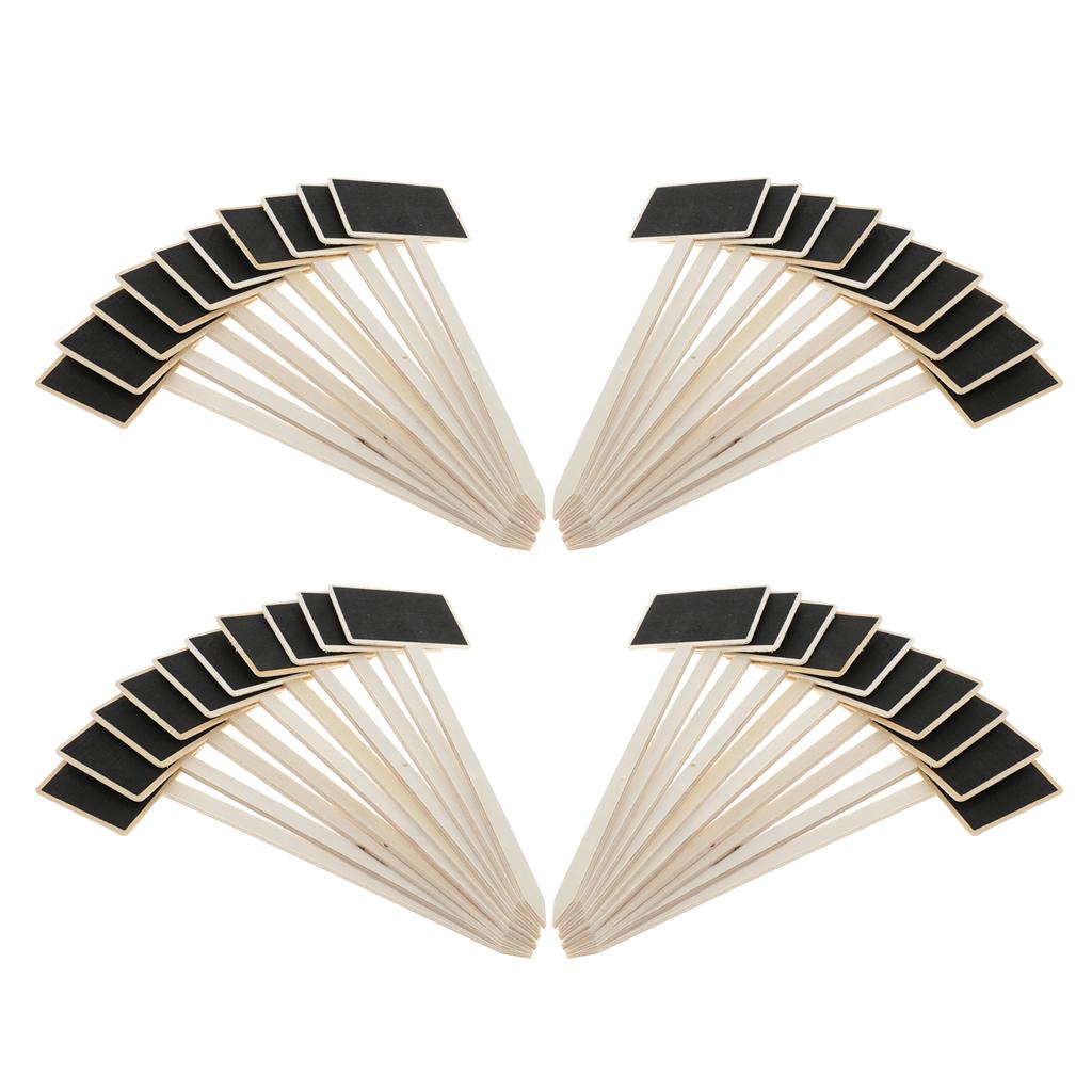 40 Pieces Mini Wooden Blackboard Chalkboard Tags Garden Wedding Use