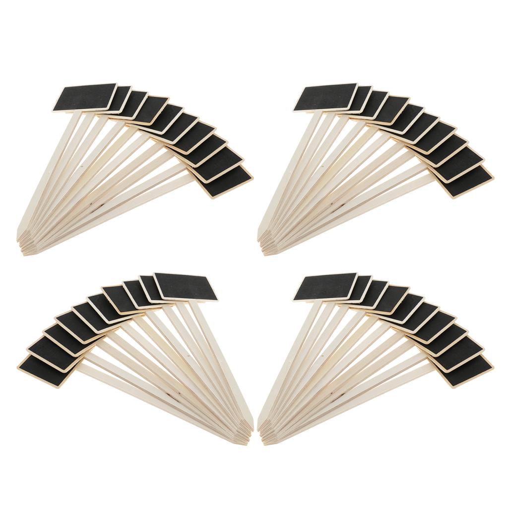 40 Pieces Mini Wooden Blackboard Chalkboard Tags Garden Wedding Use