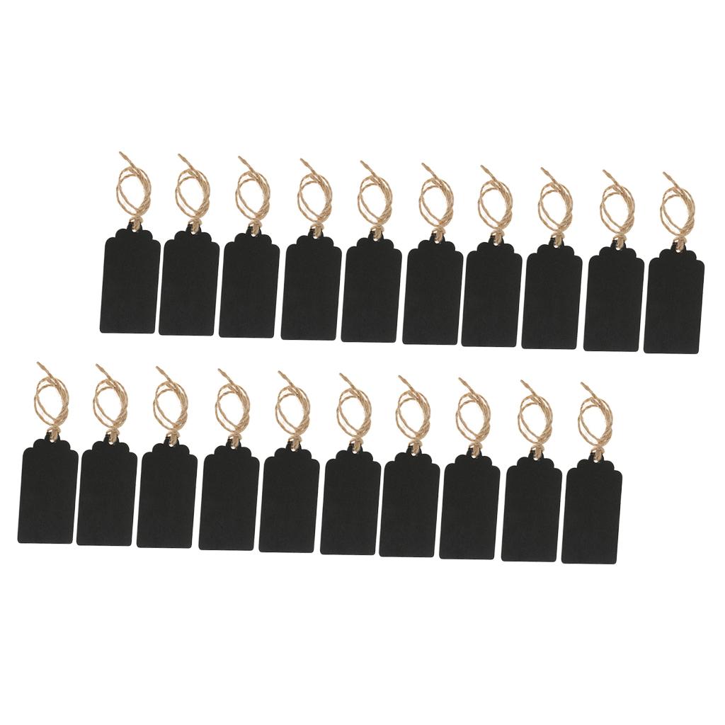20 Pieces Mini Rectangle Wooden Blackboard Chalkboard Tags