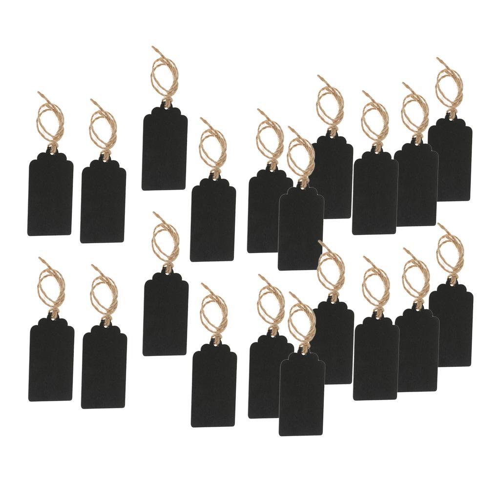 20 Pieces Mini Rectangle Wooden Blackboard Chalkboard Tags