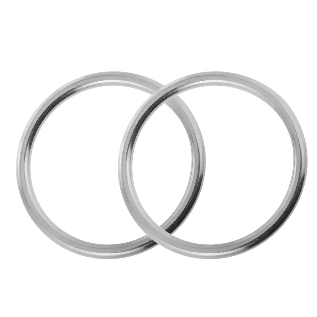 2 Pieces Seamless Stainless Steel O Round Rings Marine Grade 1/8 x 1""