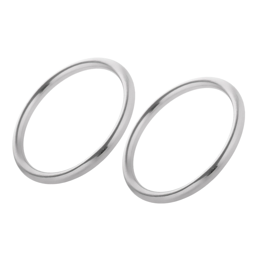 2 Pieces Seamless Stainless Steel O Round Rings Marine Grade 1/8 x 1""