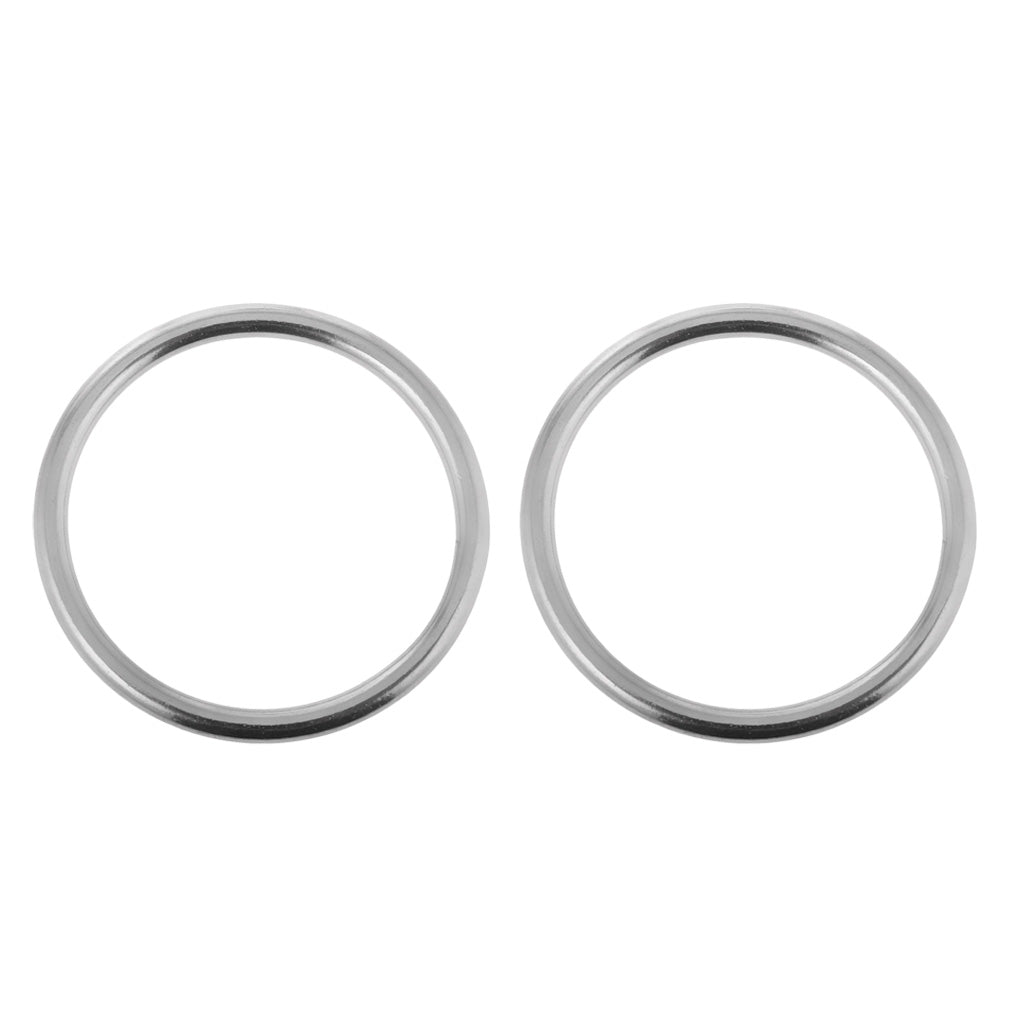 2 Pieces Seamless Stainless Steel O Round Rings Marine Grade 1/8 x 1""