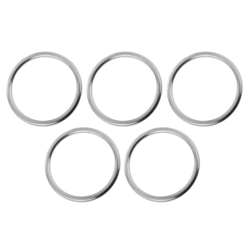 5 Pieces Seamless Stainless Steel O Round Rings Marine Grade 1/8 x 1""