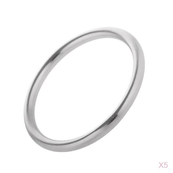 5 Pieces Seamless Stainless Steel O Round Rings Marine Grade 1/8 x 1""