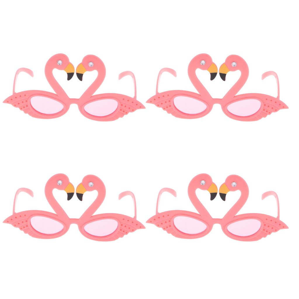 4 Pieces Hawaiian Tropical Flamingo Sunglasses Party Glasses Fancy Dress