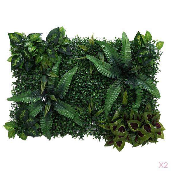 2 Pieces Artificial Plants Lawn Foliage Pillar Wedding Venue Wall Decor A
