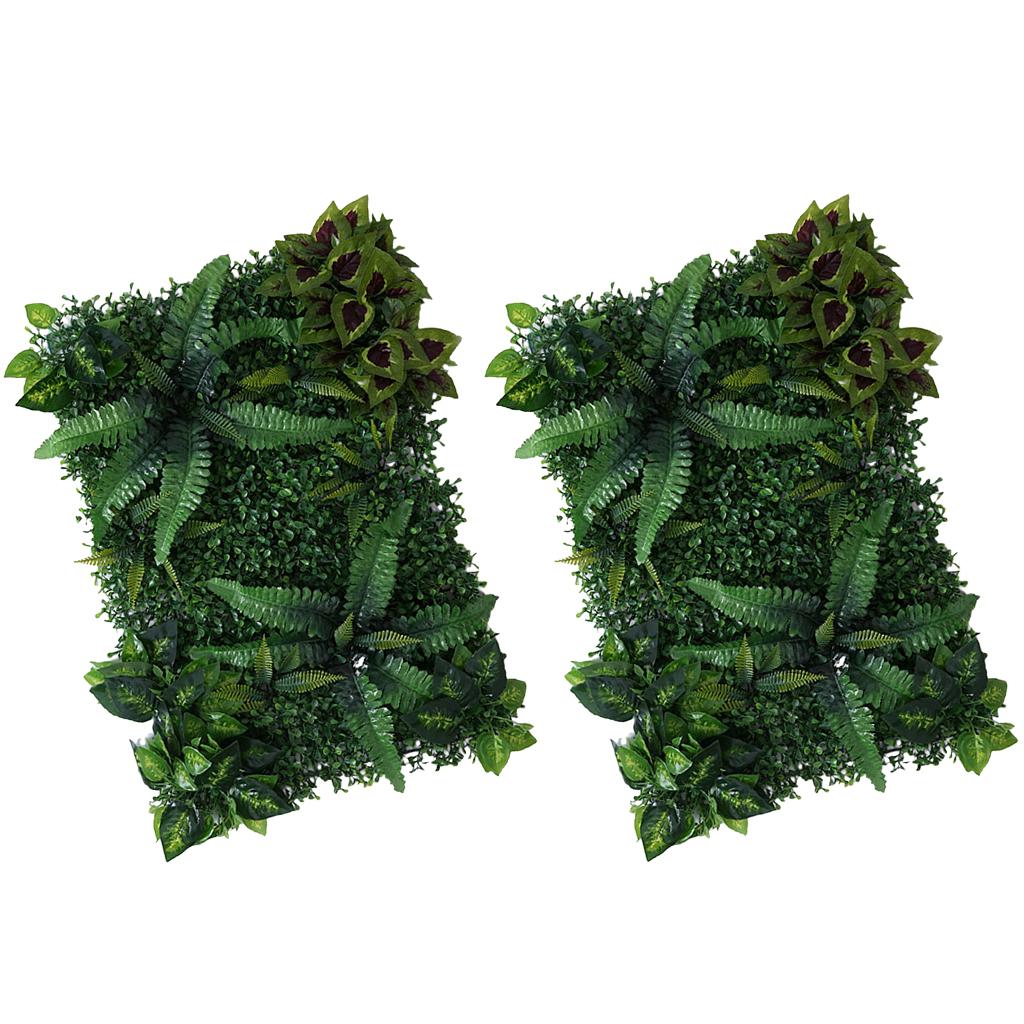 2 Pieces Artificial Plants Lawn Foliage Pillar Wedding Venue Wall Decor A