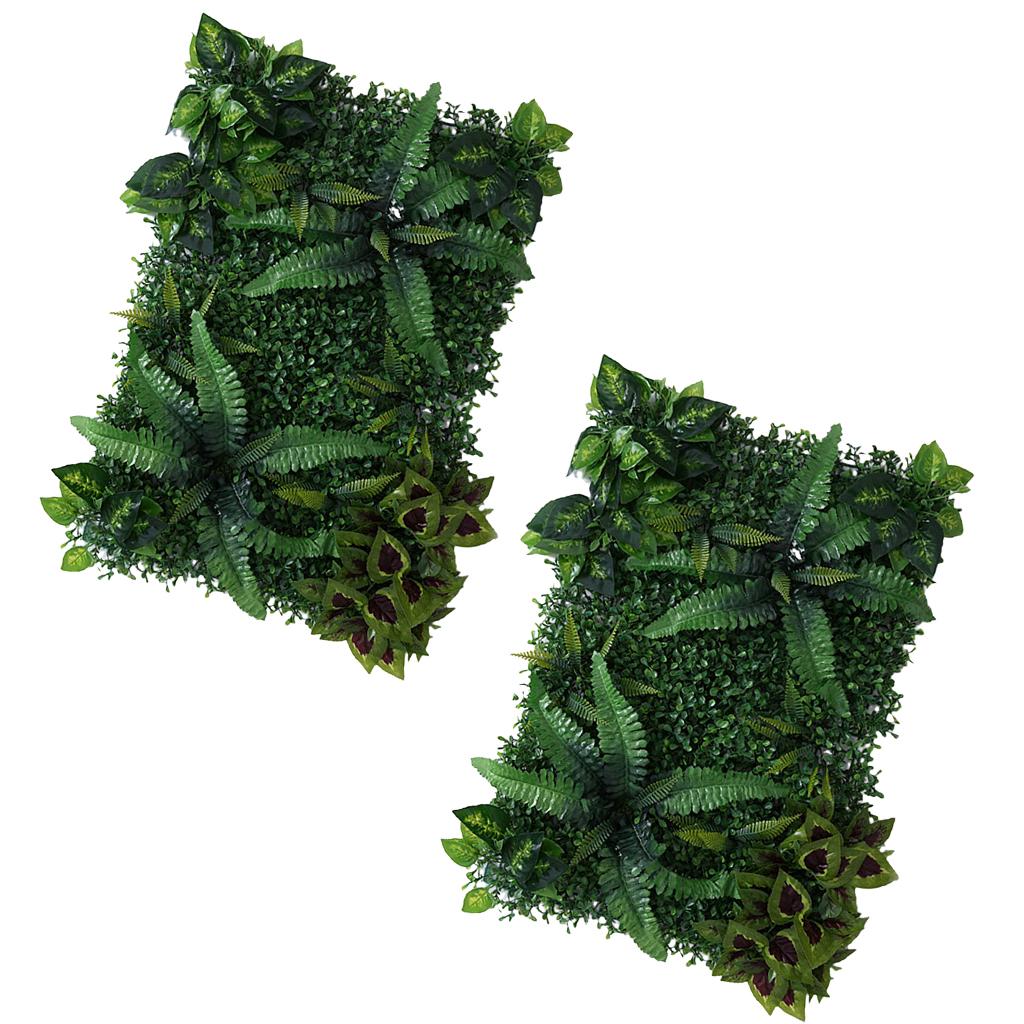 2 Pieces Artificial Plants Lawn Foliage Pillar Wedding Venue Wall Decor A