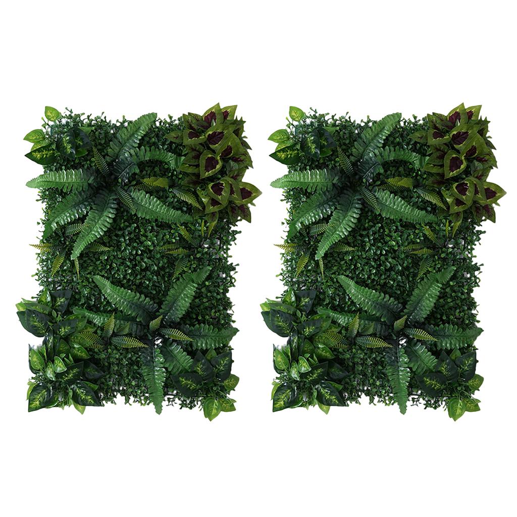 2 Pieces Artificial Plants Lawn Foliage Pillar Wedding Venue Wall Decor A