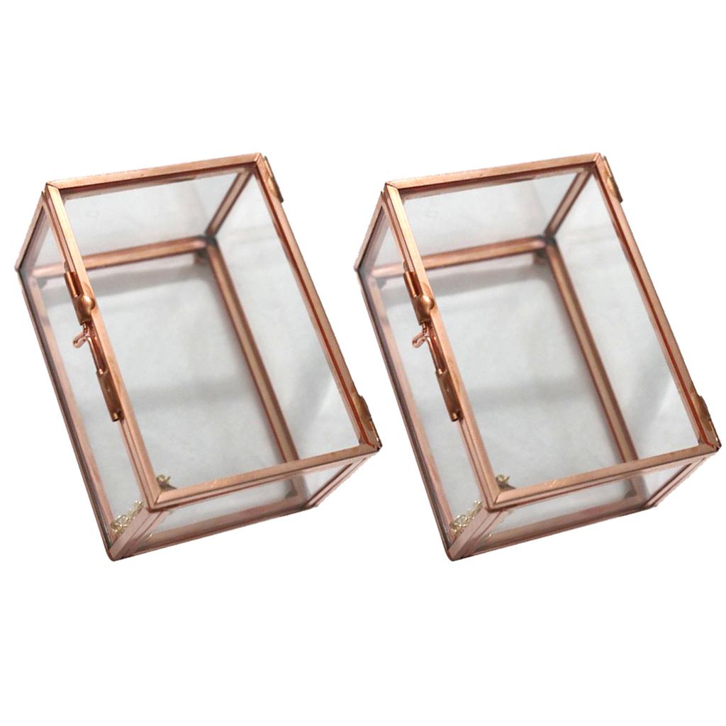 2 Pieces Glass Geometric Terrarium Succulent Air Plants Container Planter
