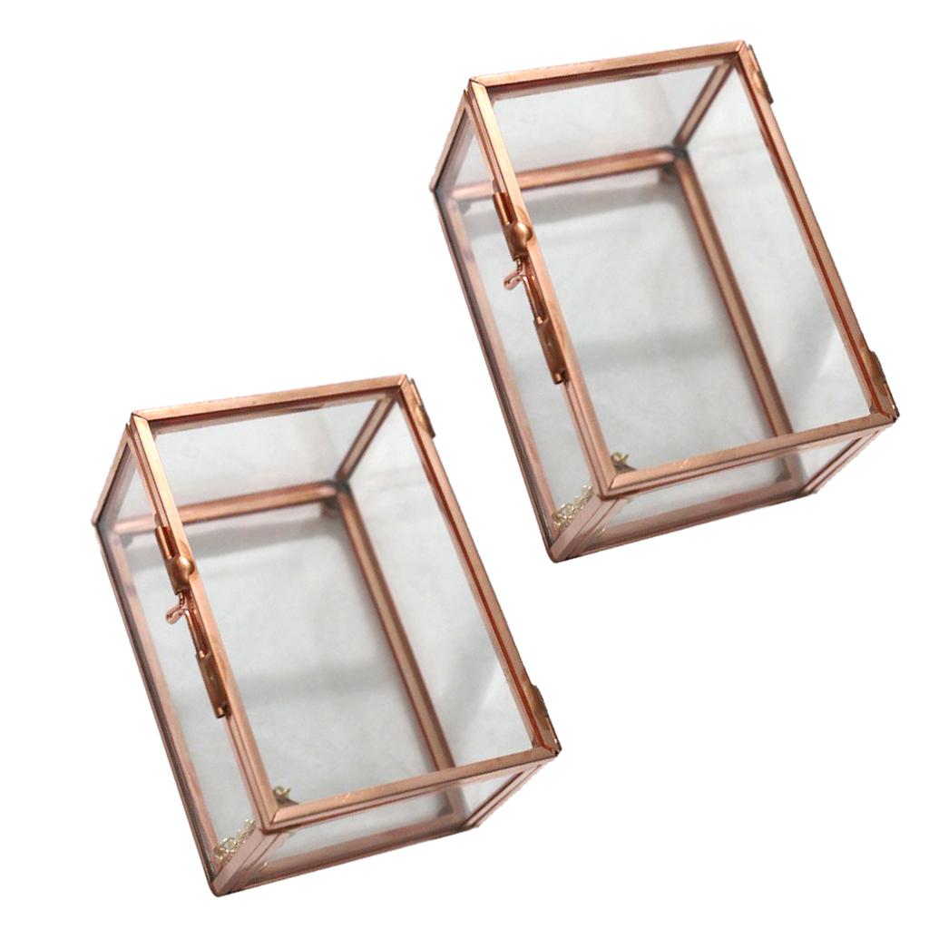 2 Pieces Glass Geometric Terrarium Succulent Air Plants Container Planter