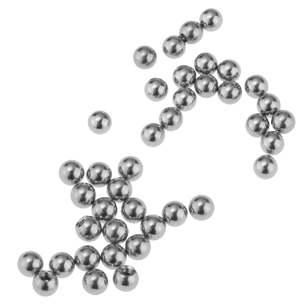 40 Piece Stainless Steel Piercing Jewelry 3mm 4mm Balls fit 16 Gauge Silver