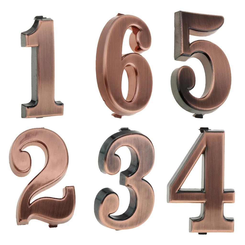 6x ABS Plastic House Door Number Sign Plaque DIY Digit Number 0 to 9 Number