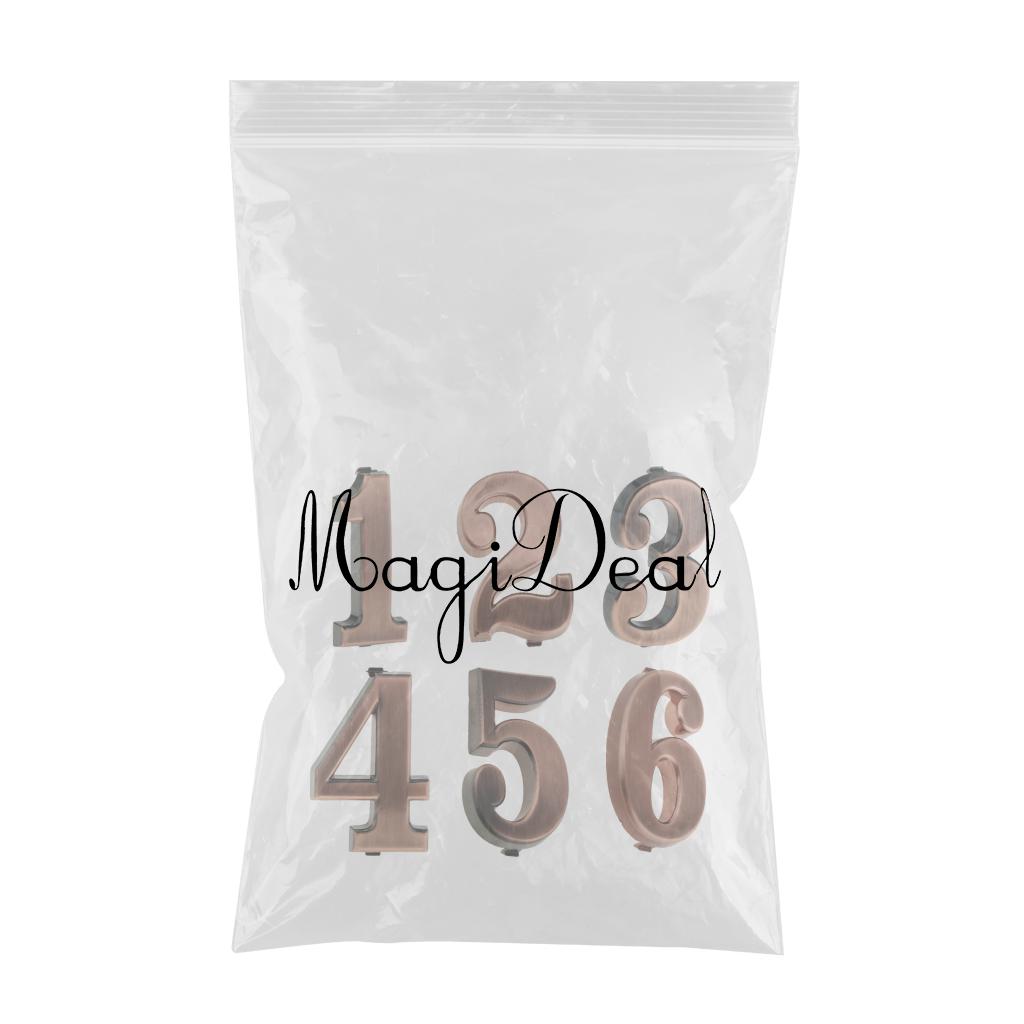 6x ABS Plastic House Door Number Sign Plaque DIY Digit Number 0 to 9 Number