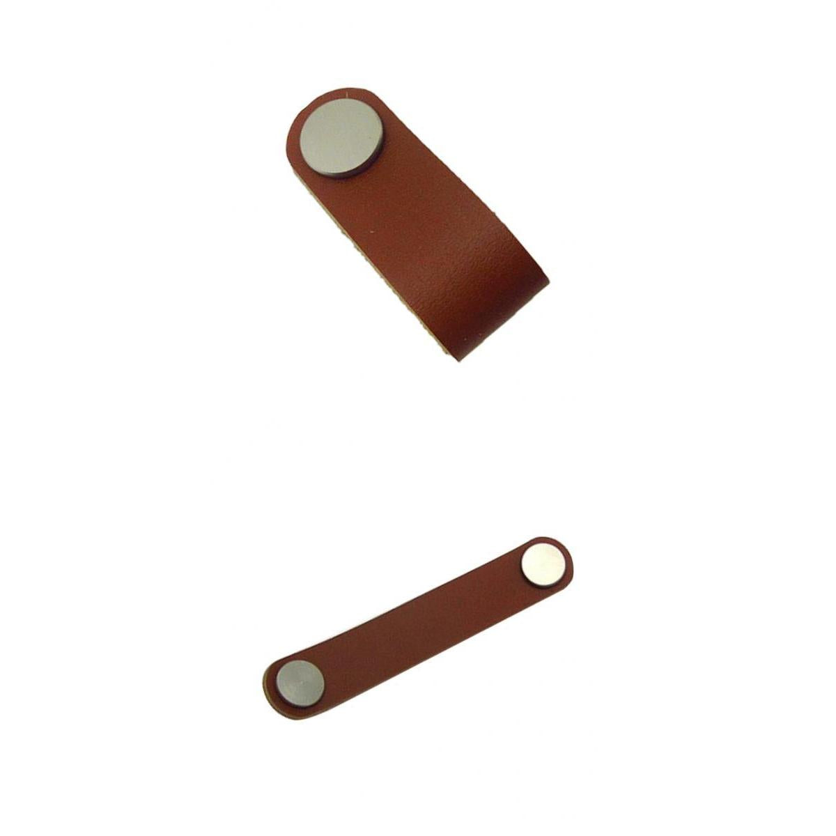 2x Handmade Leather Suitcase Handle Drawer Cabinet Leather Handle Pulls Knob